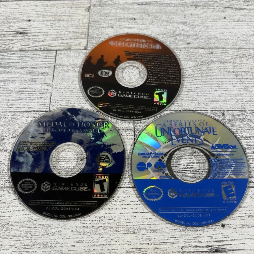 Lot Of 3 GameCube Games Disc Only. Conflict Desert Storm, Medal Of Honor